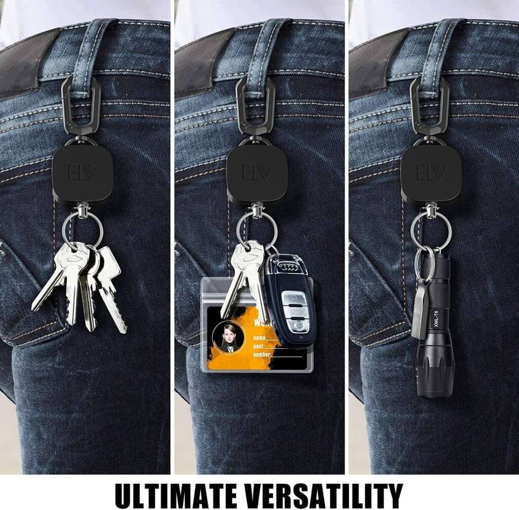 BUY ELV DIRECT Self Retractable ID Badge Key Holder Reel, Keychain